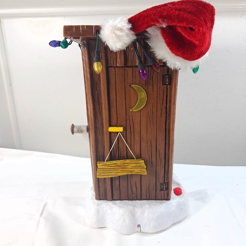 Gemmy Christmas Santa's Farting Outhouse bathroom‎ Lights Sounds Claus WORKS